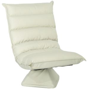 Avkopplande Stol, Sittsäck med Justerbart Ryggstöd, Läderlook, Beige, 62 x 70 x 95 cm