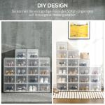 Skolådor Förvaringslådor Set med 18 Lådor Transparent av Plast för Hall och Garderob Stapelbara Skoförvaringslådor 25 x 35 x 19 cm