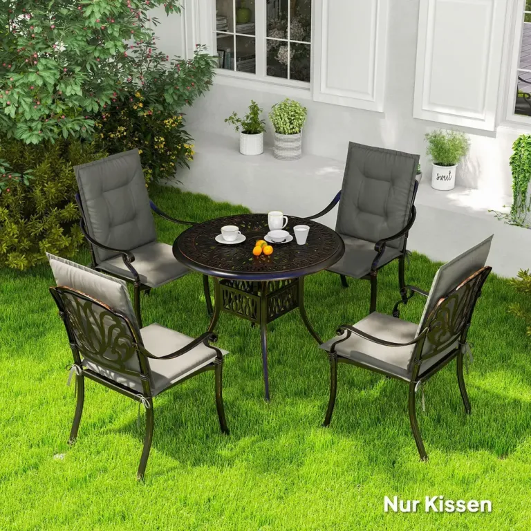 Stolsdynor 4-Pack med Knytband 108 X 50 cm, Ljusgrå