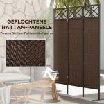 Rumsavdelare/Paravant, Vintage Design, 3-paneler, Brun + Svart, 148 x 33 x 181 cm