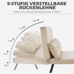 Bäddsoffa Vilstol Beige av Tyg och Trä för Vardagsrum Hopfällbar Soffa med Sängfunktion och Ryggkudde 102 x 73 x 81 cm
