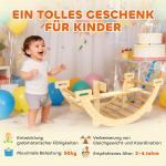 Klätterbåge Trä Inomhus Natur Trä för Barn 2 till 4 År Montessori Leksak 2 i 1 som Kan Vändas till Gungbräda Främjar Balans och Koordination 110 cm