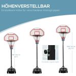 Barnbasketsystem Basketkorg Svart PE och Stål för Trädgård och Lekplats Höjdjusterbar Rullbar Vattenfyllbar 194-249 Cm