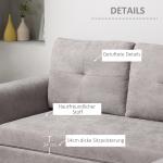 3-sits Bäddsoffa med Schäslong, Stoppad Soffa med Sängfunktion, Grå