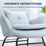 Gungstol Amningsstol Bekväm Fåtölj med Medar Ljusgrå av Sammetslook och Trä för Sovrum och Vardagsrum Relaxstol Kapacitet 120 kg