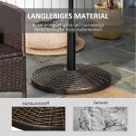 Tung Parasollfot Korgdesign Rund Paraplyhållare Cement och Harts Väderbeständig Antik Bronsfinish Brons 53 X 40 Cm 25 Kg