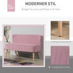 2-Sitsig Soffa i Rosa Sammet, Modern Loungesoffa med Träben, Bekväm Sittplats för Vardagsrum och Sovrum, Rosa, 117 x 56,5 x 77 cm