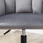 Snurrstol i Sammet, Justerbar Kontorsstol med Armstöd, Elegant Skrivbordsstol för Vardagsrum, Grå, 120 kg