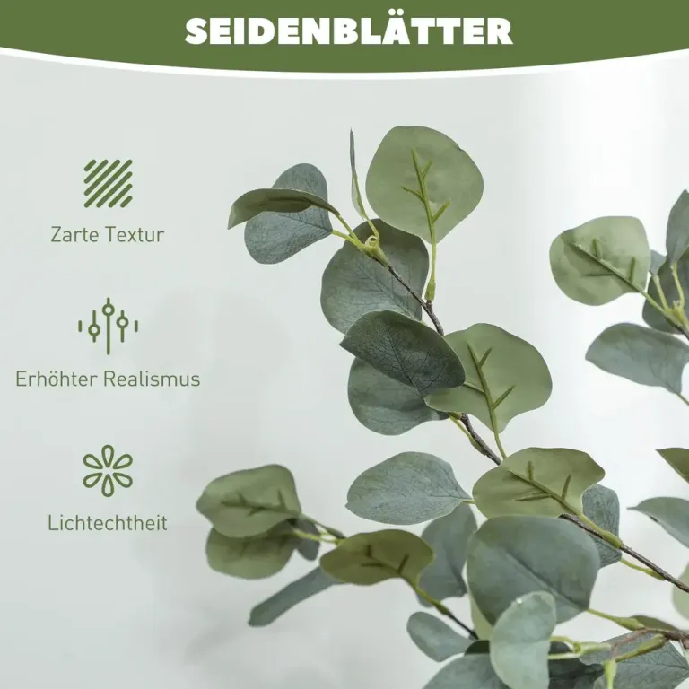 Konstgjord Växt Eukalyptus Konstträd i Kruka Grön 150 cm