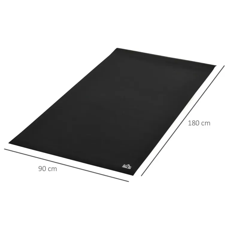 Skyddsmatta för Träningsmaskiner 180 x 90 cm, Svart