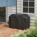 Grillskydd BBQ Överdrag Svart av Oxford Tyg för Gasolgrill Väderbeständigt med Kardborrefästen Skyddande 124 x 61 x 91 cm