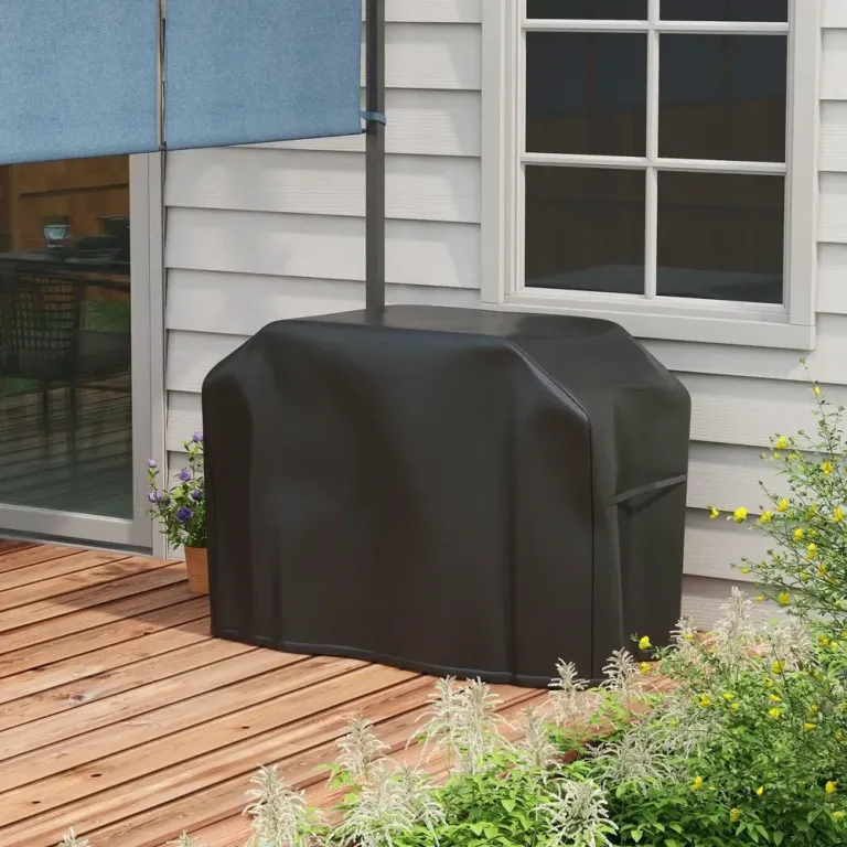 Grillskydd Bbq Överdrag Svart av Oxford 124 x 61 x 91 cm