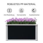 Upphöjd Odlingslåda i Plast, Planteringsbänk med Dränering, Ergonomisk Odling för Örter och Grönsaker, Grå, 60 x 60 x 30 cm