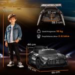 Elbil Barn Sportbil Svart Plast för Barn 3 till 8 år Elektrisk Leksaksbil med 12V Batteri och Ljudfunktion LED Ljus och Tuta Rolig Lek