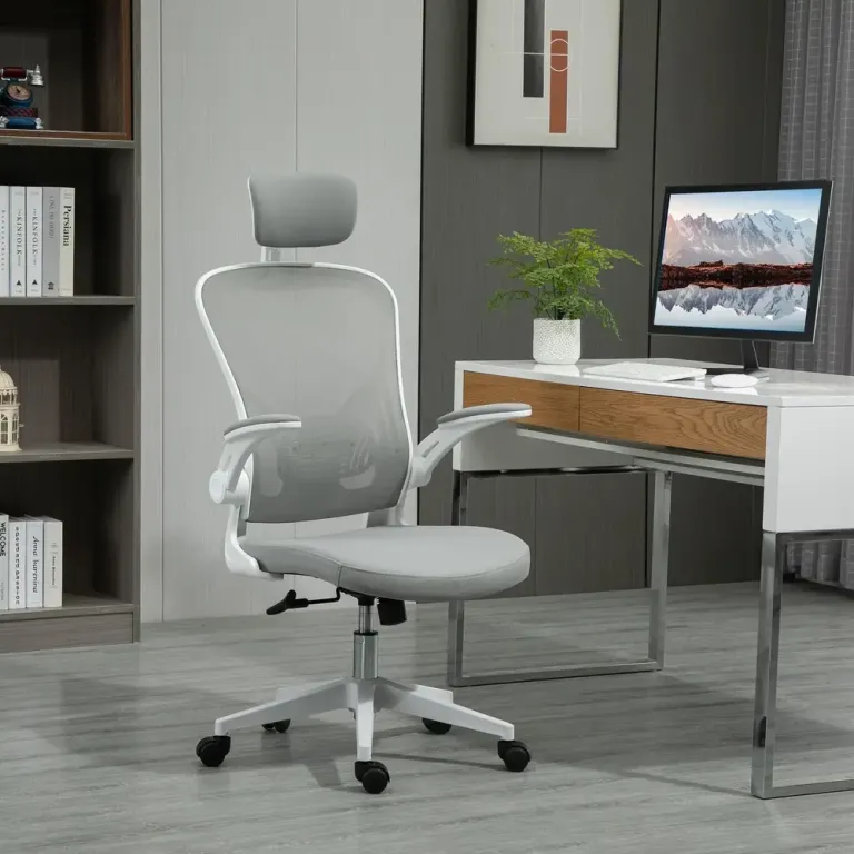 Ergonomisk Kontorsstol med Nackstöd 65 x 64 x 114-122 cm