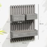 Blomlådor 3-pack för Väggmontering med Justerbar Placering Hållbar och Prisvärd Grå Massivt Trä för Odling 60 x 16 x 80 cm