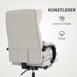 Kontorsstol Ergonomisk Ljusgrå Konstläder och Metall för Hemmakontor Skrivbordsstol med Fotstöd och Ländryggsstöd Bekväm och Justerbar