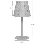 Bordslampa Utomhuslampa Ljusgrå av Plast för Trädgård och Terrass LED Solar Lampa Dimbar och Vattentät IP44