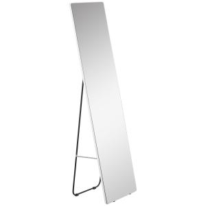 Hellängdsspegel Stående Spegel Silver av Glas och Aluminium för Sovrum och Vardagsrum Väggspegel och Garderobsspegel Modern Design 45 x 160 cm