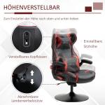Ergonomisk Gamingstol med Högtalare, Bekväm Datorstol med Bluetooth och Vippfunktion, Inkluderar Nackstöd och Svankkudde, Svart
