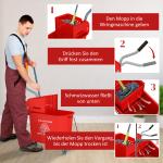 Städvagn med Mopphink och Urvridare på Hjul för Effektiv Rengöring och Golvvård Hållbar och Ergonomisk Röd Plast 20 L
