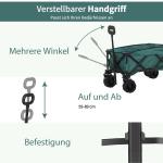 Hopfällbar Trädgårdsvagn med Teleskophandtag, Praktisk Handkärra med 360° Hjul, Smidig Transportvagn för Utflykt, Grön, 108 x 55 x 59-89 cm, 20 kg