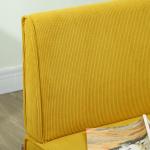 Soffa Loveseat Gul av Tyg med Manchesterlook och Trä för Vardagsrum 2-Sits Stoppad Soffa 110 x 62 x 85 cm