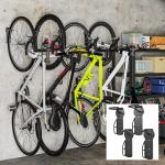 Cykelväggfäste Cykelställ vertikalt Svart av Metall för Garage Set med 4 Vikbara Fästen för MTB och Racercykel 30 kg