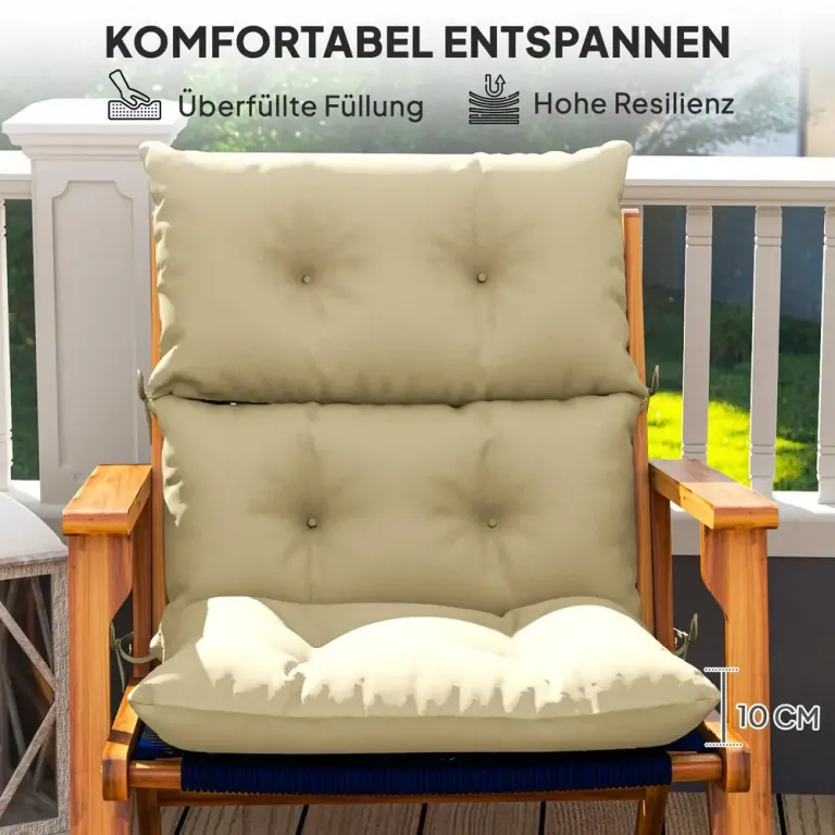 Sittdyna Stolsdyna med Knytband och Ryggstöd 115 x 56 cm