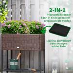 Upphöjd Odlingslåda i Konstrotting, Planteringsbänk med Hylla och Ben, Ergonomisk Odling för Balkong, Brun, 70 x 30 cm