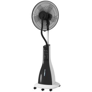 Vattenkylningsfläkt Stativfläkt med Spraydimma Vit av Plast för Hem ve Kontor Oscillerande Fläkt med Timer 90 W 125 cm