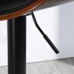 Barstolar Köksstolar Set om 2 Svart av Konstläder och Stål för Kök och Matsal Höjdjusterbara Vridbara med Fotstöd 53 x 52 x 92-112 cm