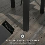 Trädgårdsbord Uteplatsbord Gul av Aluminium för Terrass och Balkong Utbyggbart Matbord för 6 Personer 81-162 x 80 x 75 cm