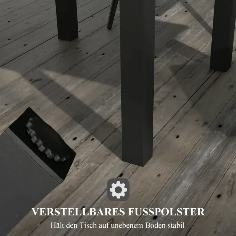 Trädgårdsbord Uteplatsbord Gul 81-162 x 80 x 75 cm