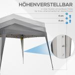 Hopfällbar Pop-up Paviljong, Portabelt Partytält med UV-Skydd och Väska, Enkel Montering för Trädgårdsfest, Stålgrå, 2,4 x 2,4 m