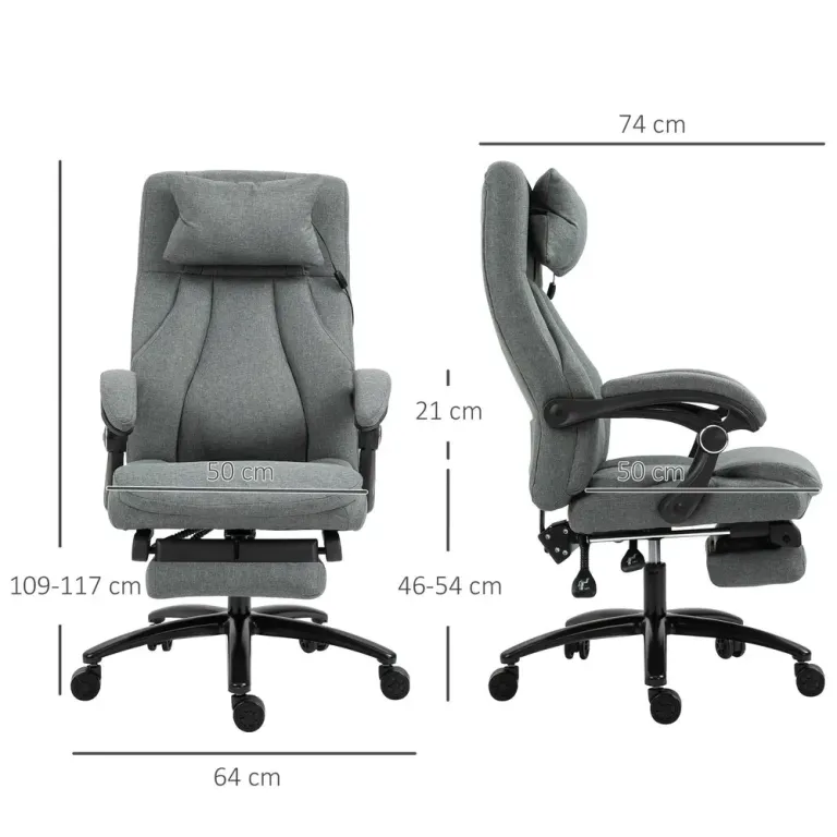 Kontorsstol med Massagefunktion 64 x 74 x 109–117 cm