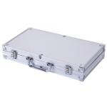 Pokerset Prisvärd Silver Aluminium för Spelkväll med 300 Marker och Tillbehör i Låsbart Fodral för Texas Holdem och Blackjack