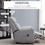 Elektrisk TV-Stol med Uppresningshjälp, Bekväm Relaxfåtölj i Linnetyg, Justerbar Liggfunktion för Seniorer, Ljusgrå, 83 x 89 x 102 cm