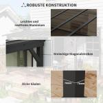 Pergola Paviljong med Väggfäste Mörkgrå av Metall för Trädgård och Terrass Vintertätt Altantak med UV-Skydd 50+ 3 x 3 m