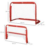 Fotbollsmål 2-Pack Hopfällbara Minimål Stål Q195 och Tetrolon för Trädgård och Lekplats Röd 90 X 36 X 60 Cm