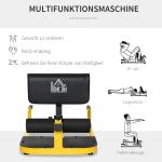 Sissy Squat Bänk Stabil Gul Svart Stål för Benträning och Magträning Justerbar 3 i 1 Trainer Upp till 120 kg 50 x 97 x 44,5–56,5 cm