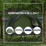 Förhöjd Campingsäng med Kupoltält och Luftmadrass Inkl. Pump Taft för Utomhusäventyr Grön 193 X 136 X 178 Cm