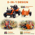 Elektrisk Åktraktor med Fjärrkontroll och Mjukstart för Barn 3-8 År, Orange