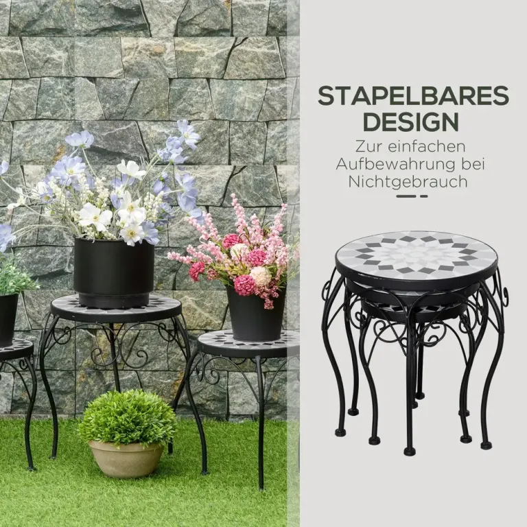 Blomställ i Metall 3-Pack Dekorativa Växtställ