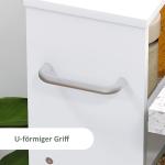 Rullvagn Serveringsvagn Vit av Plast och Metall för Kök Smal Förvaringsvagn med 4 Våningar 45 x 15 x 91 cm