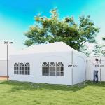 Partytält Pop-up med Väggar Vit Stål och Oxfordtyg för Trädgård och Fest Höj- och Sänkbar Paviljong med Väska 3x6 m
