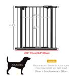 Hundgrind/Husdjursgrind, Metall och Plast, Svart, 74–80 cm