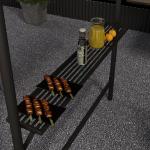 BBQ-tält med Grilltak, Väderbeständigt, Sidofickor, Mörkgrå, 277 x 149 x 230 cm