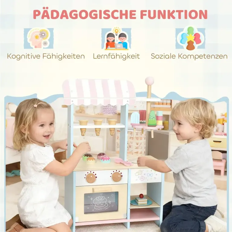 Leksakskök i Trä för Barn med Tillbehör & Ljud