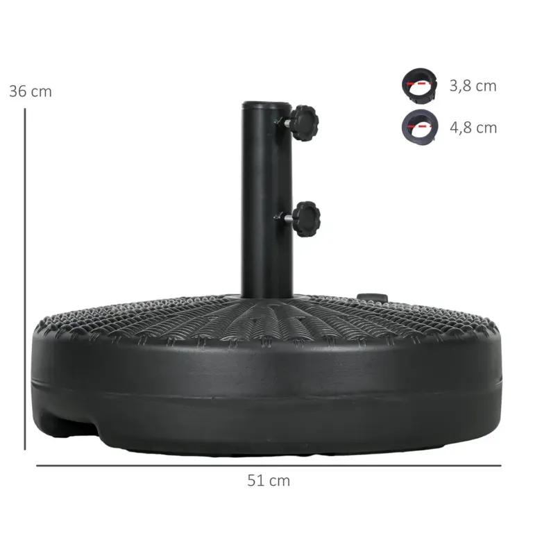 Parasollställ Parasollfot Svart av Hdpe 51 x 36 cm